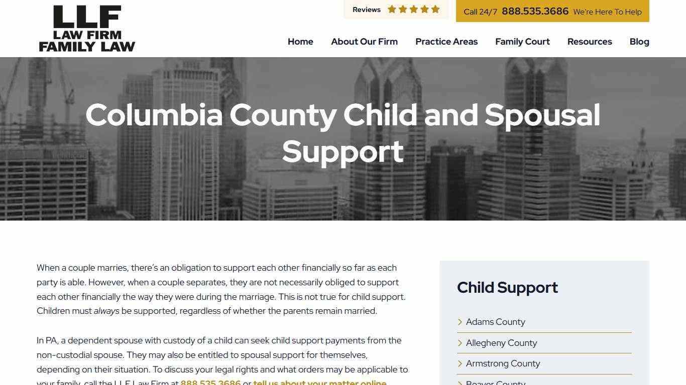 Columbia County Child and Spousal Support - LLF Law Firm